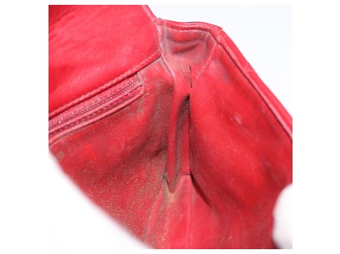 Borsa vita CHANEL Matelasse in pelle d'agnello rossa e oro CC Auth BA14212 Rosso D'oro - vista 19