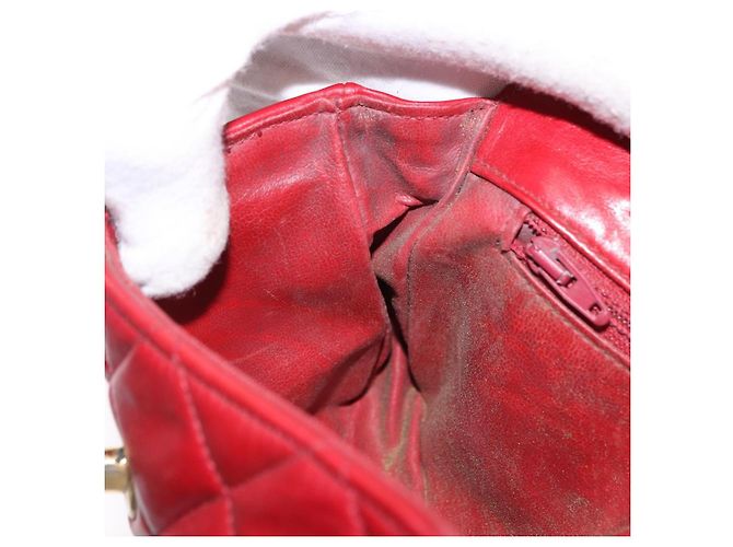 Borsa vita CHANEL Matelasse in pelle d'agnello rossa e oro CC Auth BA14212 Rosso D'oro - vista 20