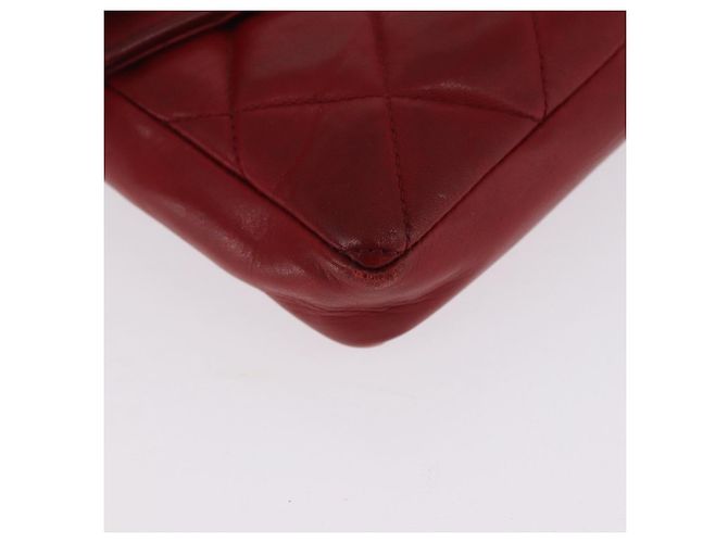 Borsa vita CHANEL Matelasse in pelle d'agnello rossa e oro CC Auth BA14212 Rosso D'oro - vista 7