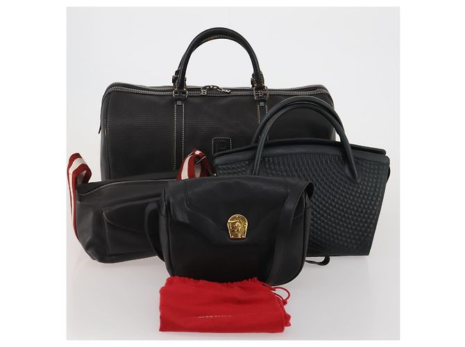 Borsa a tracolla BALLY Pelle PVC 4 Set Nero Verde Auth bs36357 - vista 27