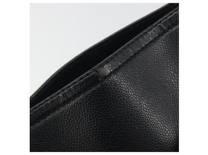 Borsa CHANEL Choco Bar Line in pelle nera e argento CC Auth bs36617 Nero - vista 10