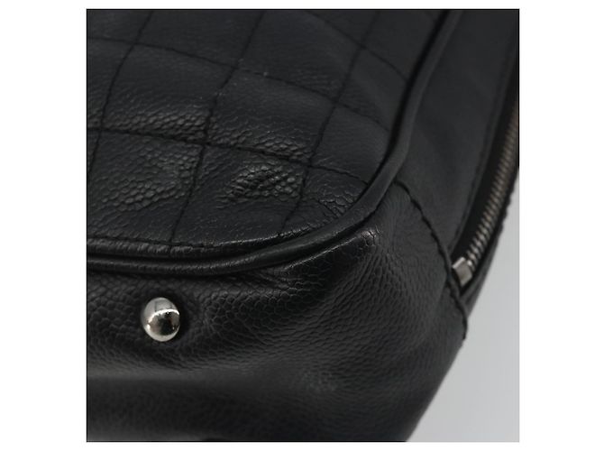 Borsa CHANEL Choco Bar Line in pelle nera e argento CC Auth bs36617 Nero - vista 16