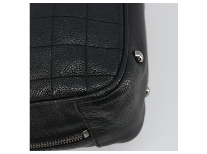 Borsa CHANEL Choco Bar Line in pelle nera e argento CC Auth bs36617 Nero - vista 17
