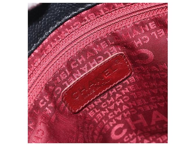 Borsa CHANEL Choco Bar Line in pelle nera e argento CC Auth bs36617 Nero - vista 20
