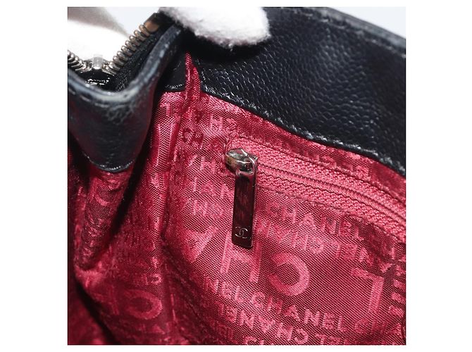 Borsa CHANEL Choco Bar Line in pelle nera e argento CC Auth bs36617 Nero - vista 23