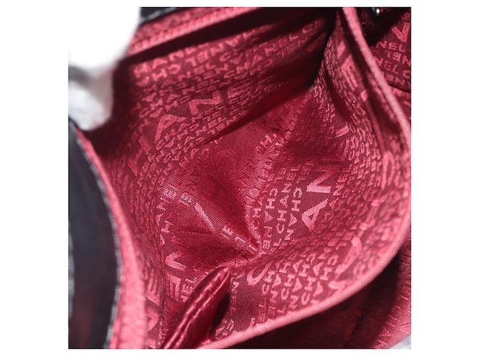 Borsa CHANEL Choco Bar Line in pelle nera e argento CC Auth bs36617 Nero - vista 24