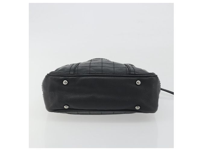 Borsa CHANEL Choco Bar Line in pelle nera e argento CC Auth bs36617 Nero - vista 5