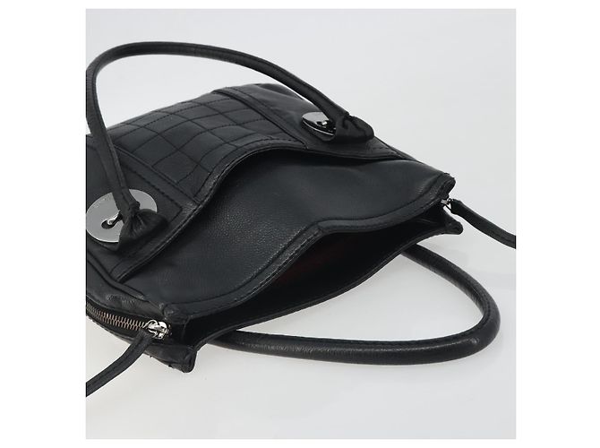 Borsa CHANEL Choco Bar Line in pelle nera e argento CC Auth bs36617 Nero - vista 6
