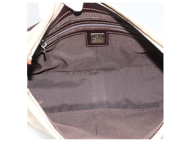 Borsa a tracolla FENDI Zucca Canvas Mamma Baguette Ivory Silver Auth 194658 Argento Crudo - vista 11