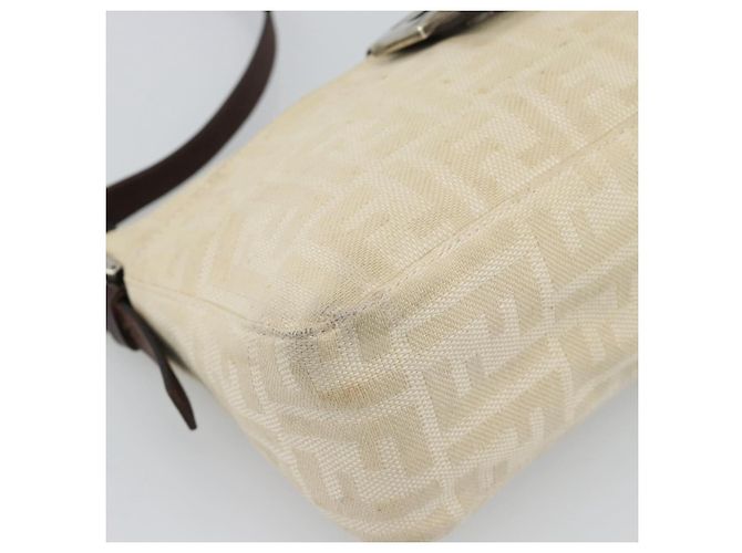 Borsa a tracolla FENDI Zucca Canvas Mamma Baguette Ivory Silver Auth 194658 Argento Crudo - vista 15