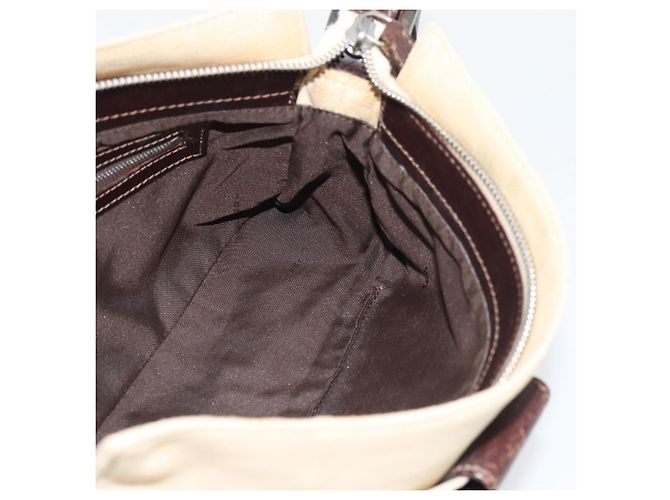Borsa a tracolla FENDI Zucca Canvas Mamma Baguette Ivory Silver Auth 194658 Argento Crudo - vista 19