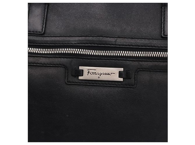 Borsa Salvatore Ferragamo in pelle nera e argento autentica ka5488 Nero - vista 10