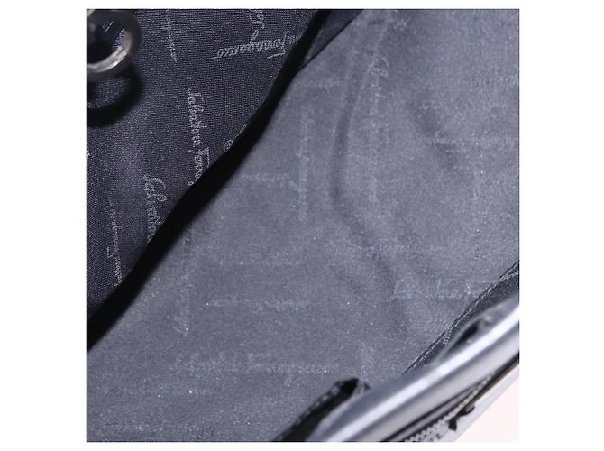 Borsa Salvatore Ferragamo in pelle nera e argento autentica ka5488 Nero - vista 11