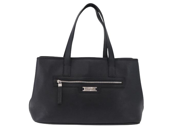 Borsa Salvatore Ferragamo in pelle nera e argento autentica ka5488 Nero - vista 13