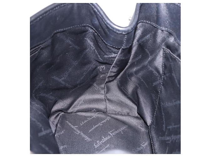 Borsa Salvatore Ferragamo in pelle nera e argento autentica ka5488 Nero - vista 17