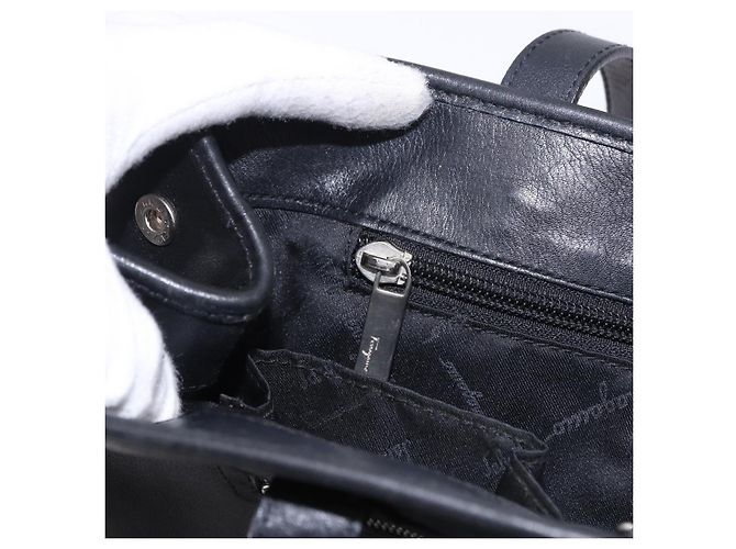 Borsa Salvatore Ferragamo in pelle nera e argento autentica ka5488 Nero - vista 19