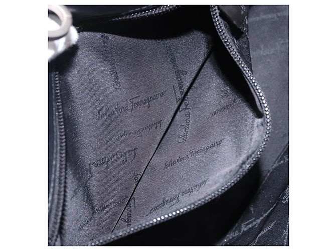 Borsa Salvatore Ferragamo in pelle nera e argento autentica ka5488 Nero - vista 20
