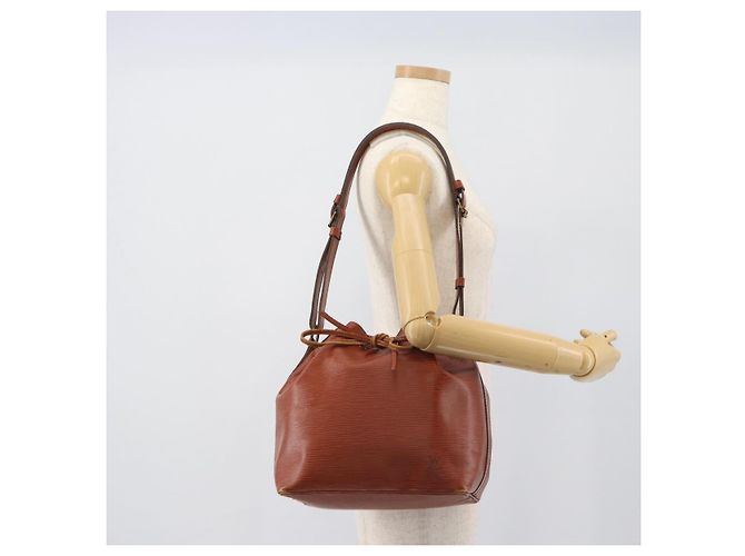 LOUIS VUITTON Borsa a tracolla Epi Petit Noe Brown M44103 LV Auth hk3950 Marrone - vista 21