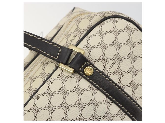 Céline Borsa a mano CELINE Macadam Canvas PVC Leather Ivory Gold Auth 191981A D'oro Crudo - vista 10