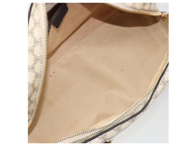 Céline Borsa a mano CELINE Macadam Canvas PVC Leather Ivory Gold Auth 191981A D'oro Crudo - vista 11