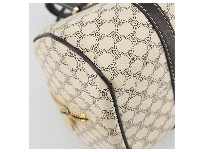 Céline Borsa a mano CELINE Macadam Canvas PVC Leather Ivory Gold Auth 191981A D'oro Crudo - vista 14