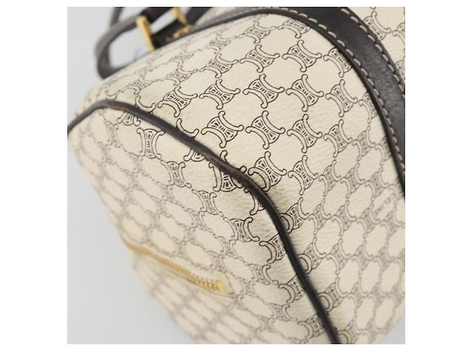 Céline Borsa a mano CELINE Macadam Canvas PVC Leather Ivory Gold Auth 191981A D'oro Crudo - vista 16