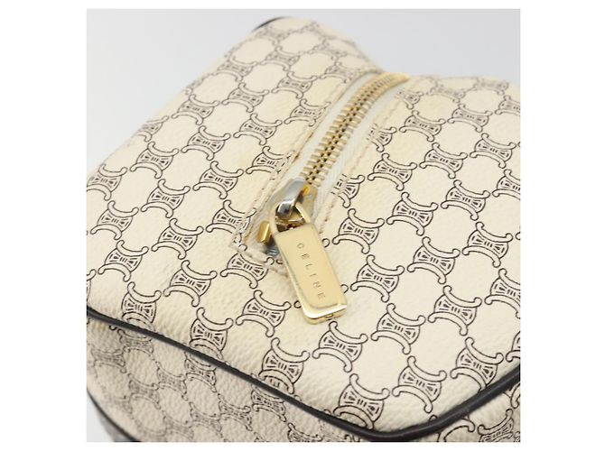 Céline Borsa a mano CELINE Macadam Canvas PVC Leather Ivory Gold Auth 191981A D'oro Crudo - vista 17