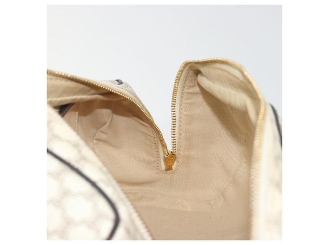 Céline Borsa a mano CELINE Macadam Canvas PVC Leather Ivory Gold Auth 191981A D'oro Crudo - vista 19