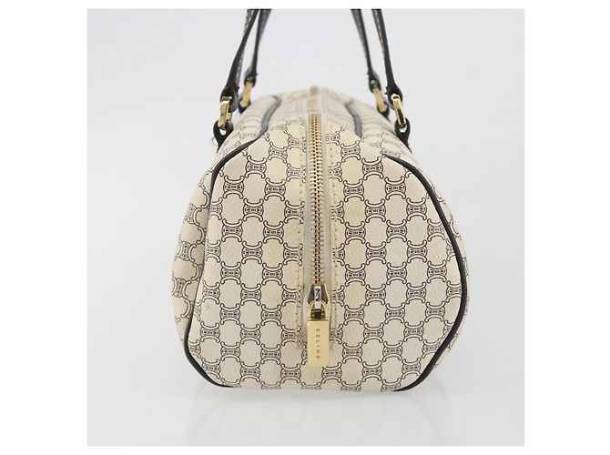 Céline Borsa a mano CELINE Macadam Canvas PVC Leather Ivory Gold Auth 191981A D'oro Crudo - vista 4