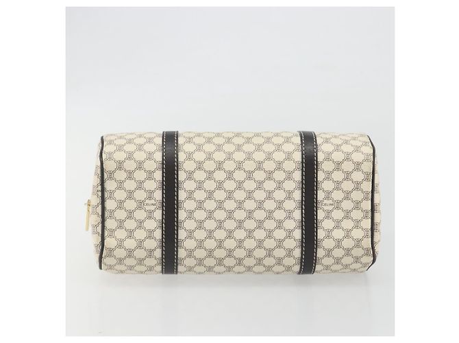 Céline Borsa a mano CELINE Macadam Canvas PVC Leather Ivory Gold Auth 191981A D'oro Crudo - vista 5