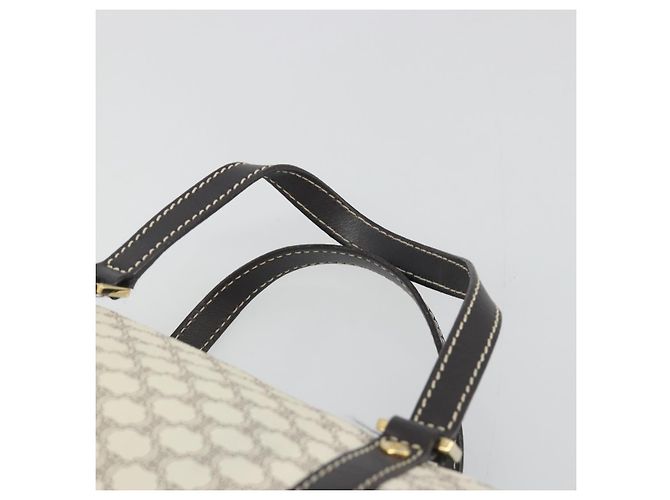 Céline Borsa a mano CELINE Macadam Canvas PVC Leather Ivory Gold Auth 191981A D'oro Crudo - vista 8