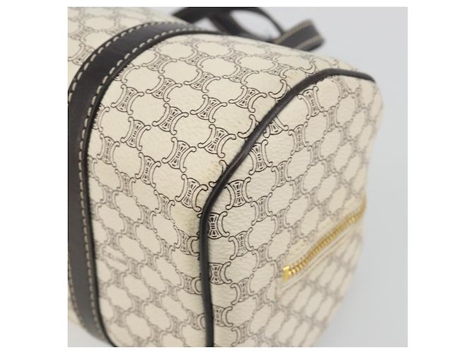 Céline Borsa a mano CELINE Macadam Canvas PVC Leather Ivory Gold Auth 191981A D'oro Crudo - vista 9