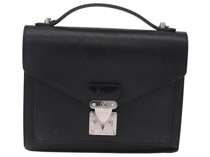 Borsa a mano LOUIS VUITTON Epi Monceau 28 Nero M52122 LV Auth BA14177 - vista 13
