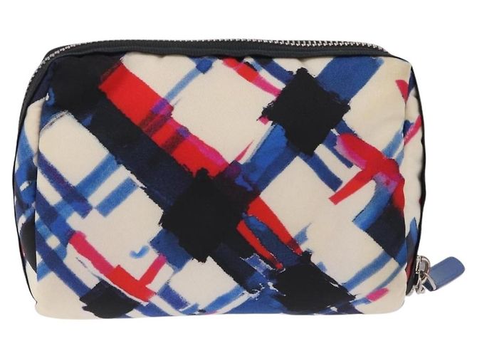 Pouch CHANEL Nylon Bianca Argento CC Auth bs36450A Bianco - vista 2