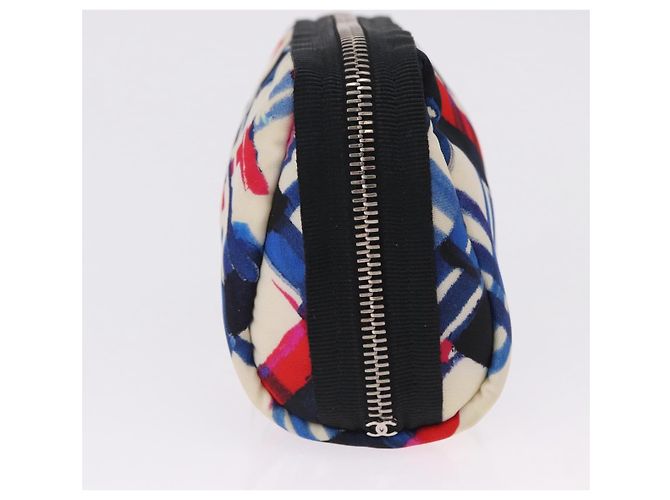 Pouch CHANEL Nylon Bianca Argento CC Auth bs36450A Bianco - vista 3