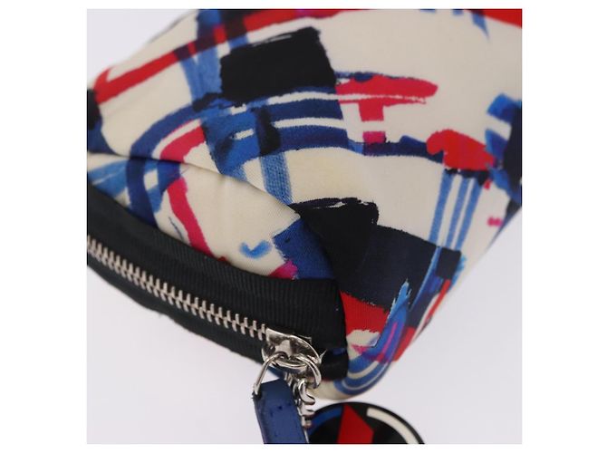 Pouch CHANEL Nylon Bianca Argento CC Auth bs36450A Bianco - vista 7