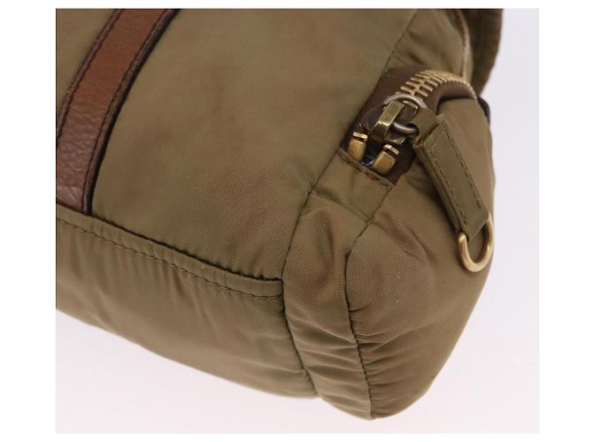 Borsa a tracolla Miu Miu Nylon Beige Gold Auth 194838A D'oro - vista 15