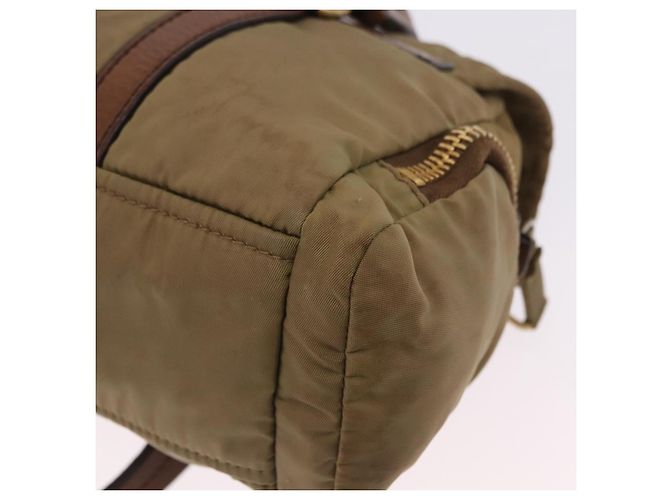 Borsa a tracolla Miu Miu Nylon Beige Gold Auth 194838A D'oro - vista 17