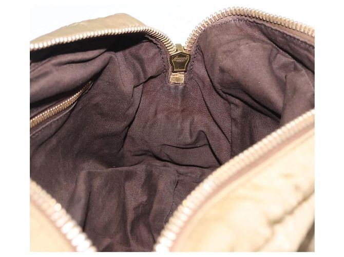 Borsa a tracolla Miu Miu Nylon Beige Gold Auth 194838A D'oro - vista 22