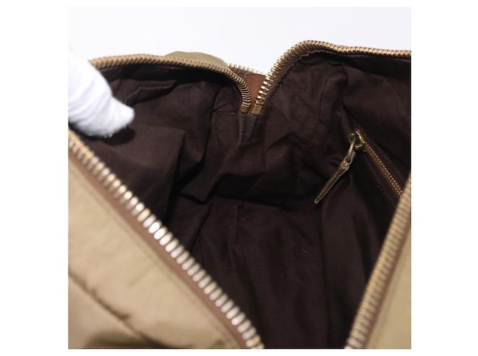 Borsa a tracolla Miu Miu Nylon Beige Gold Auth 194838A D'oro - vista 23