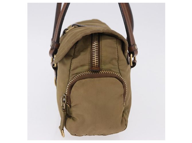 Borsa a tracolla Miu Miu Nylon Beige Gold Auth 194838A D'oro - vista 3