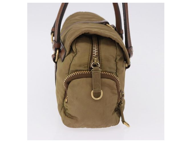 Borsa a tracolla Miu Miu Nylon Beige Gold Auth 194838A D'oro - vista 4