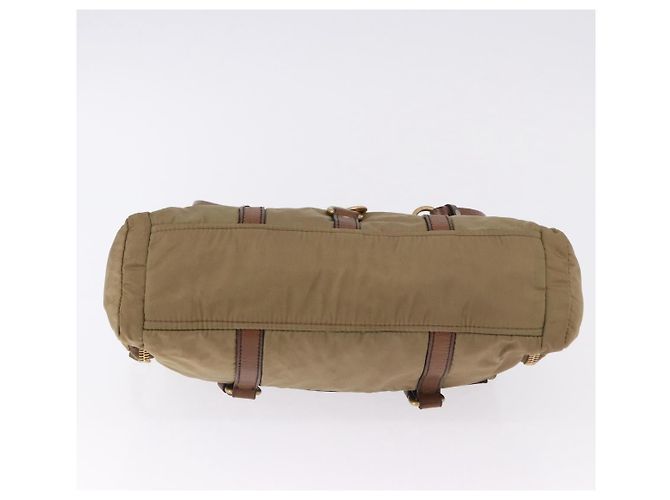 Borsa a tracolla Miu Miu Nylon Beige Gold Auth 194838A D'oro - vista 5