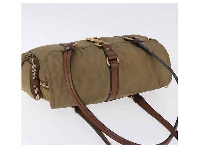 Borsa a tracolla Miu Miu Nylon Beige Gold Auth 194838A D'oro - vista 6