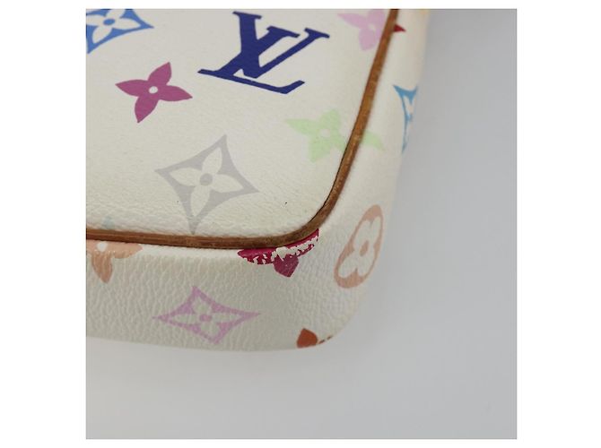 LOUIS VUITTON Monogram Multicolor Pochette Accessoires White M92649 Auth BA14591 Bianco - vista 17