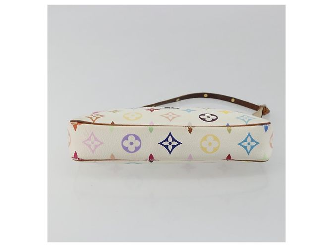 LOUIS VUITTON Monogram Multicolor Pochette Accessoires White M92649 Auth BA14591 Bianco - vista 5