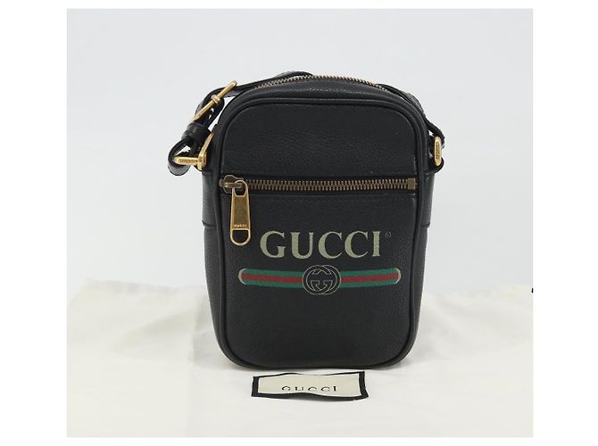 Borsa a tracolla GUCCI Web Sherry Line in pelle nera e oro 574803 Auth 192453V Nero D'oro - vista 12