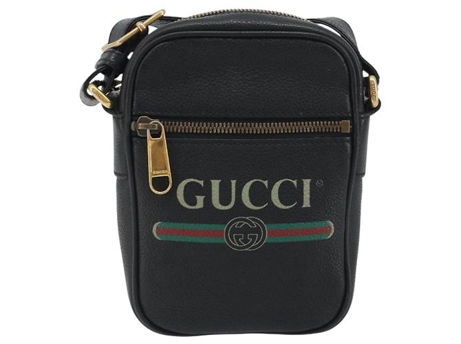 Borsa a tracolla GUCCI Web Sherry Line in pelle nera e oro 574803 Auth 192453V Nero D'oro - vista 13