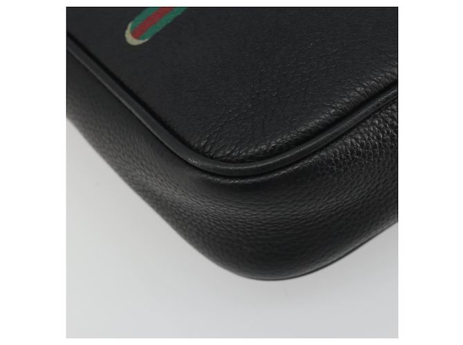 Borsa a tracolla GUCCI Web Sherry Line in pelle nera e oro 574803 Auth 192453V Nero D'oro - vista 16