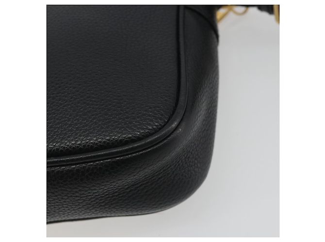 Borsa a tracolla GUCCI Web Sherry Line in pelle nera e oro 574803 Auth 192453V Nero D'oro - vista 17